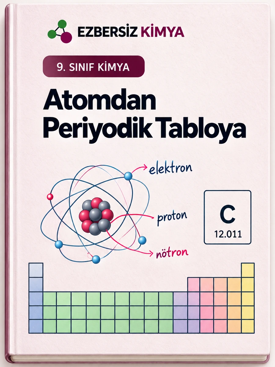 Atomdan Periyodik Tabloya için tasarlanan görsel kapak